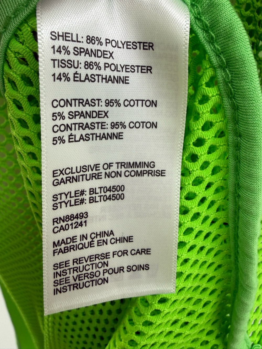 Blanc Noir Taiyo Tunic Dress Neon Green Mesh Sleeveless High Slit Swim Cover-Up - Picture 9 of 9
